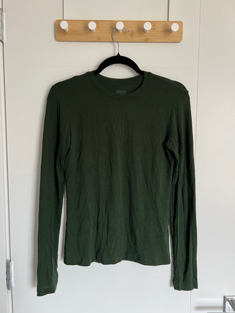 Uniqlo Cashmere Heat Tech Long Sleeve Crew Neck Shirt - Dark Green